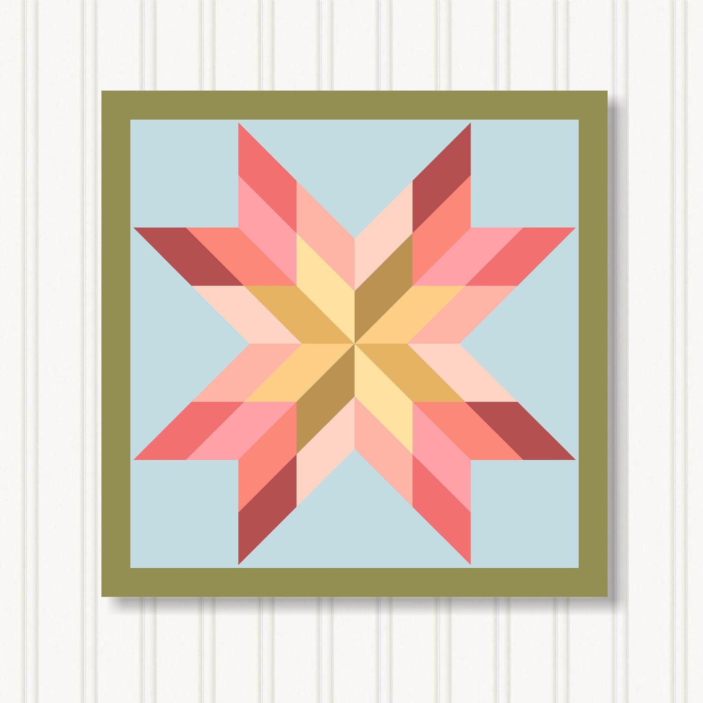 Barn Quilt Wall Art, 8 Sizes, Outdoor & Indoor Square Block, Home Decor Accent, BQ087-08