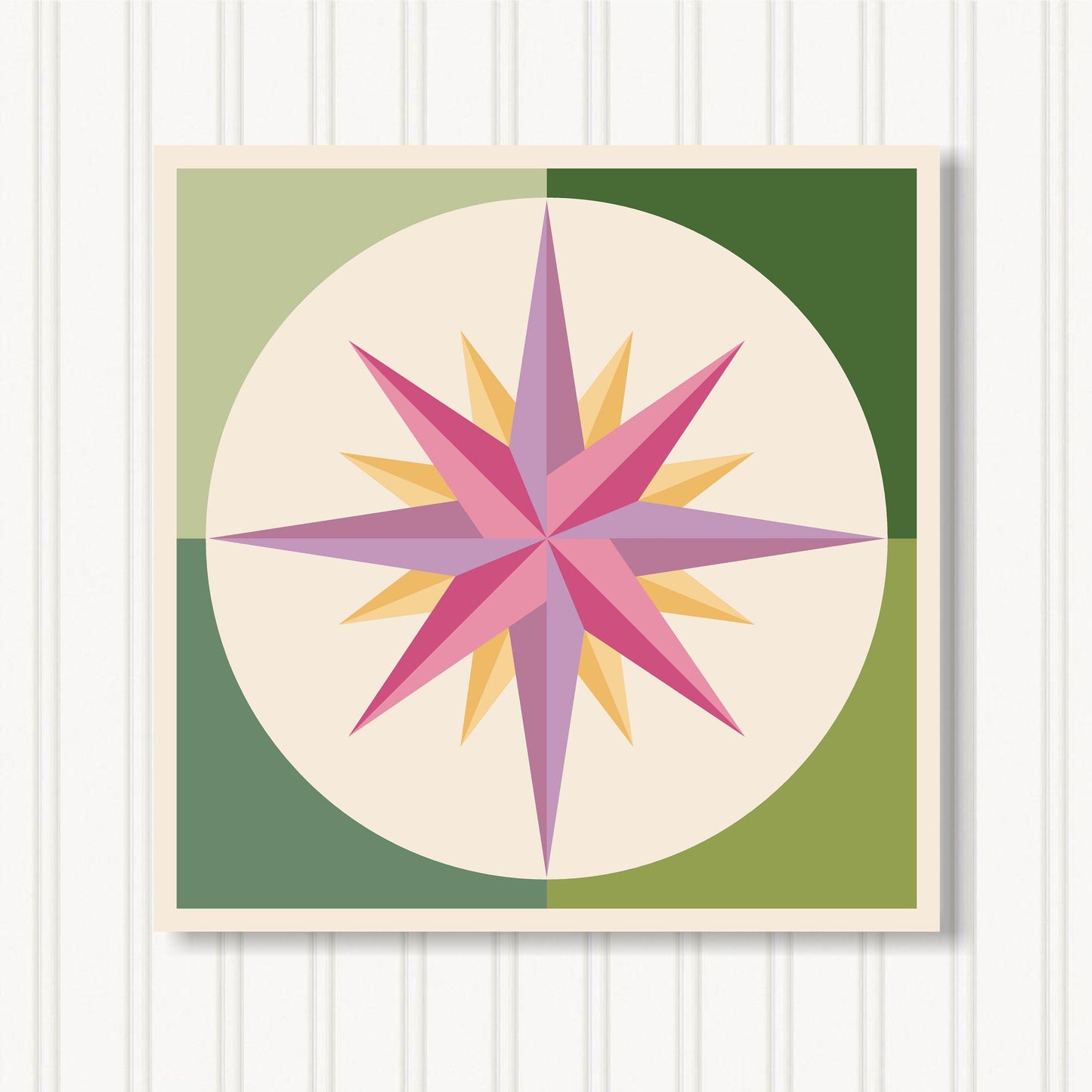 Barn Quilt Wall Art, 8 Sizes, Outdoor & Indoor Square Block, Home Decor Accent, BQ124-04