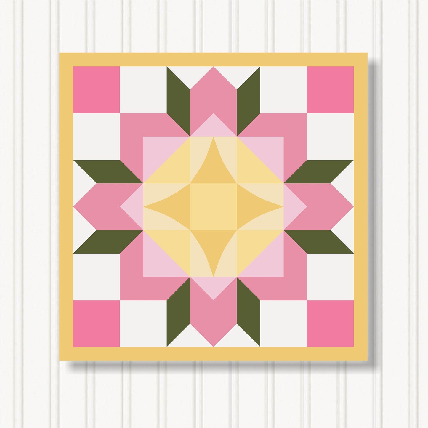 Barn Quilt Wall Art, 8 Sizes, Outdoor & Indoor Square Block, Home Decor Accent, BQ051-08