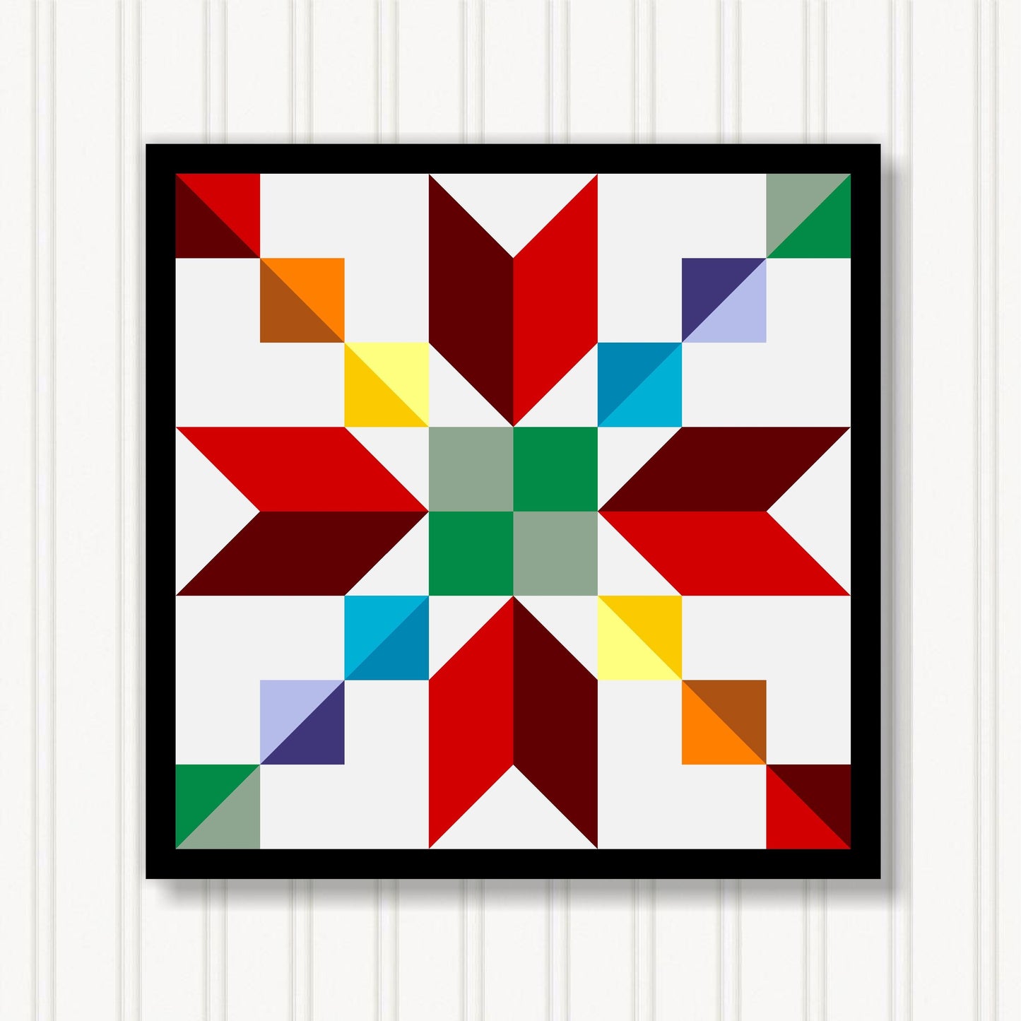 Barn Quilt Wall Art, 8 Sizes, Outdoor & Indoor Square Block, Home Decor Accent, BQ119