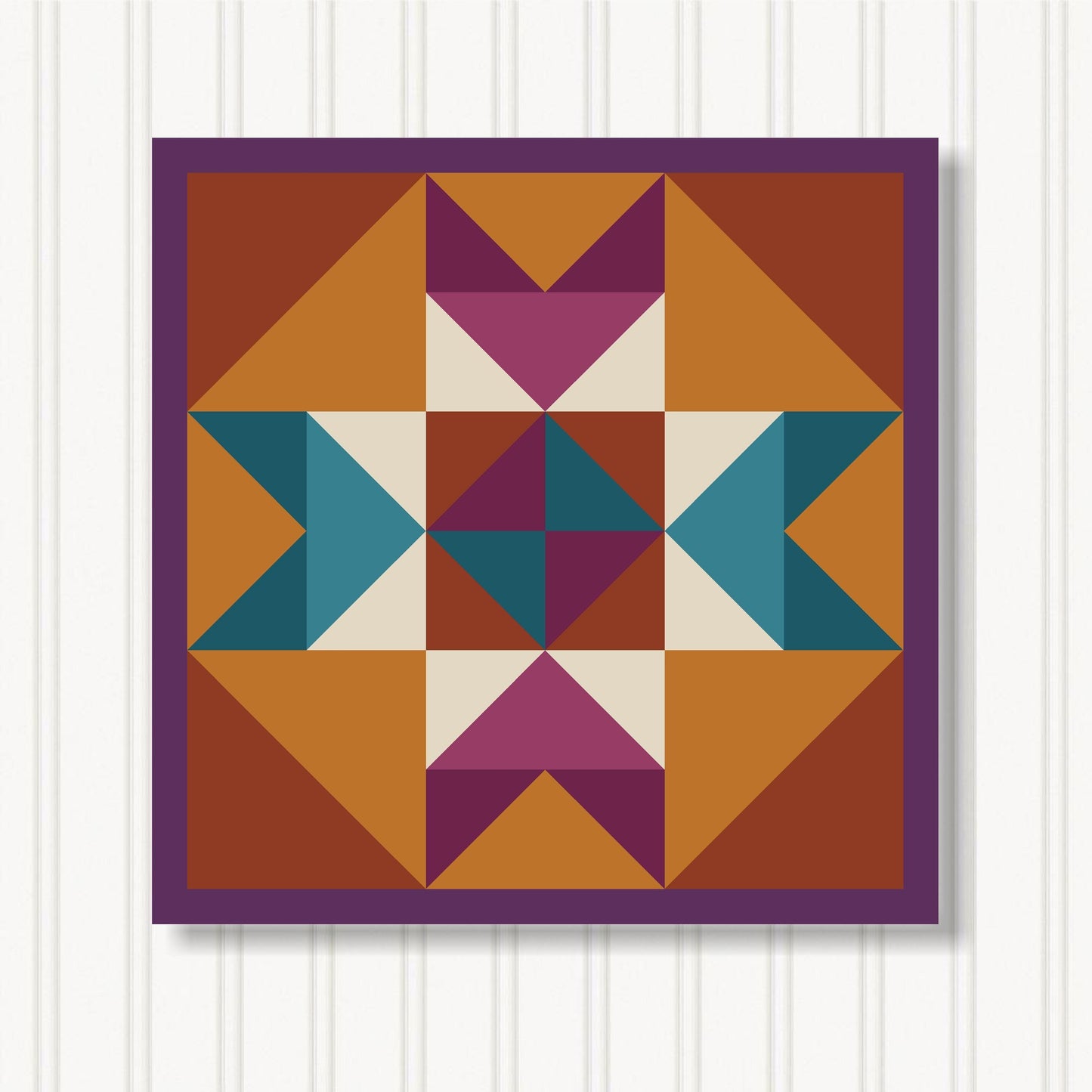 Barn Quilt Wall Art, 8 Sizes, Outdoor & Indoor Square Block, Home Decor Accent, BQ131-12