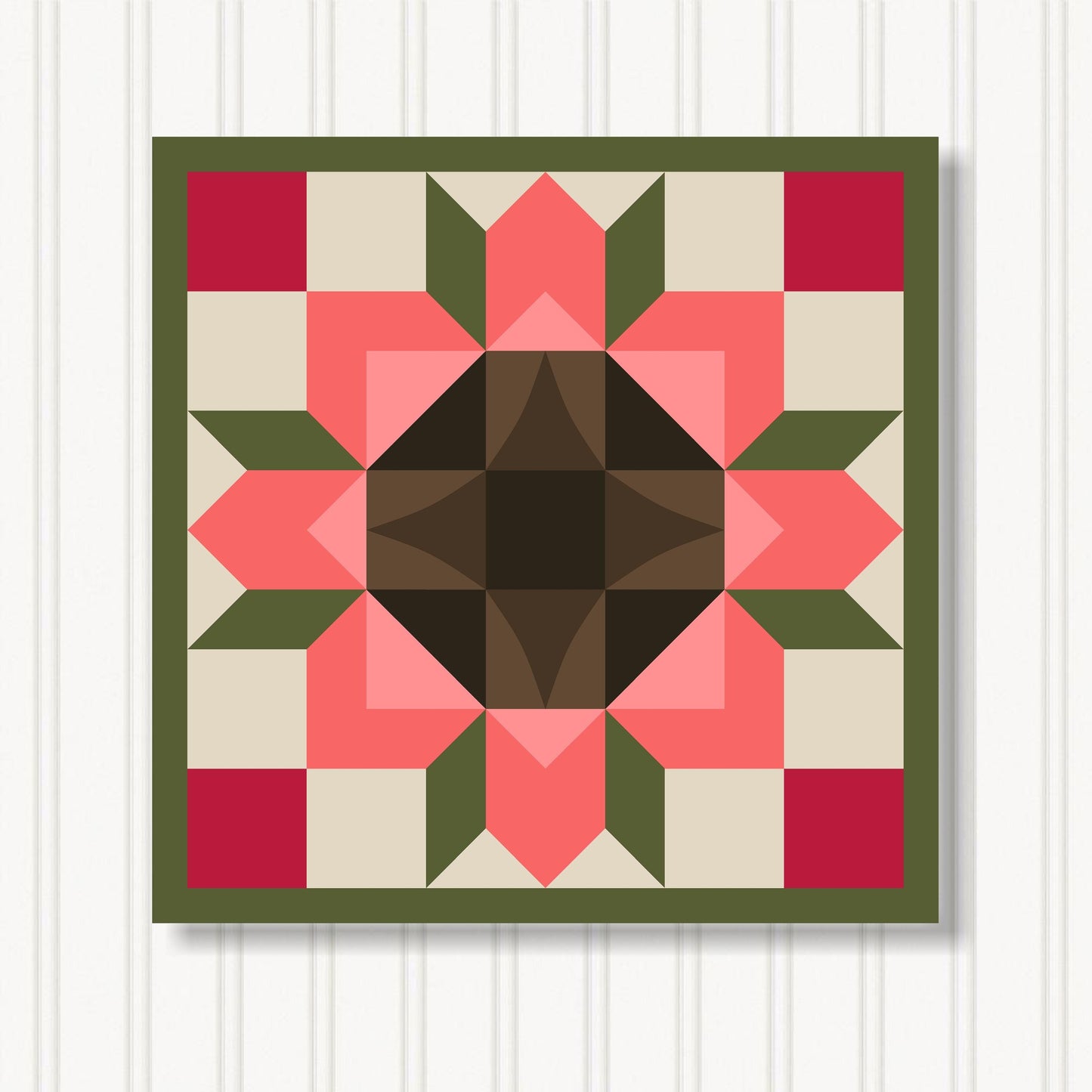 Barn Quilt Wall Art, 8 Sizes, Outdoor & Indoor Square Block, Home Decor Accent, BQ051-03
