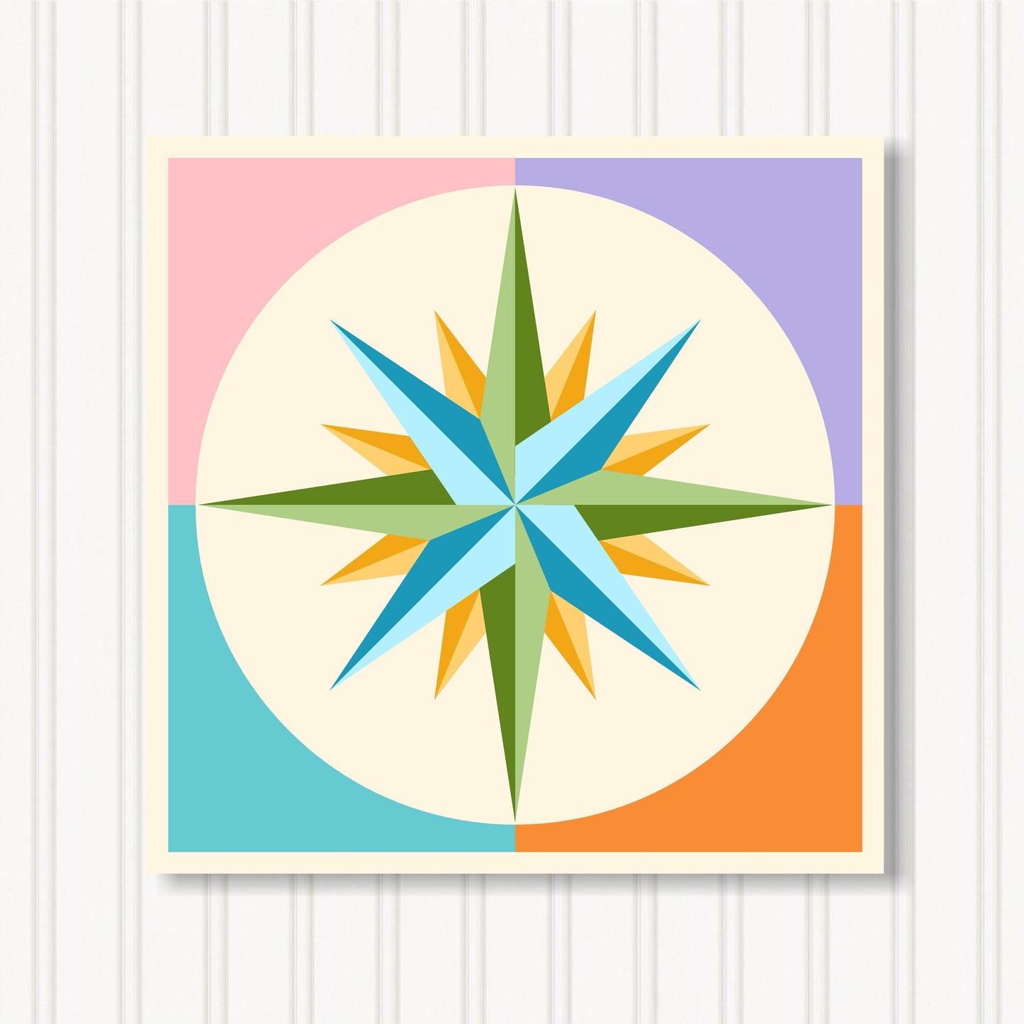 Barn Quilt Wall Art, 8 Sizes, Outdoor & Indoor Square Block, Home Decor Accent, BQ124-07