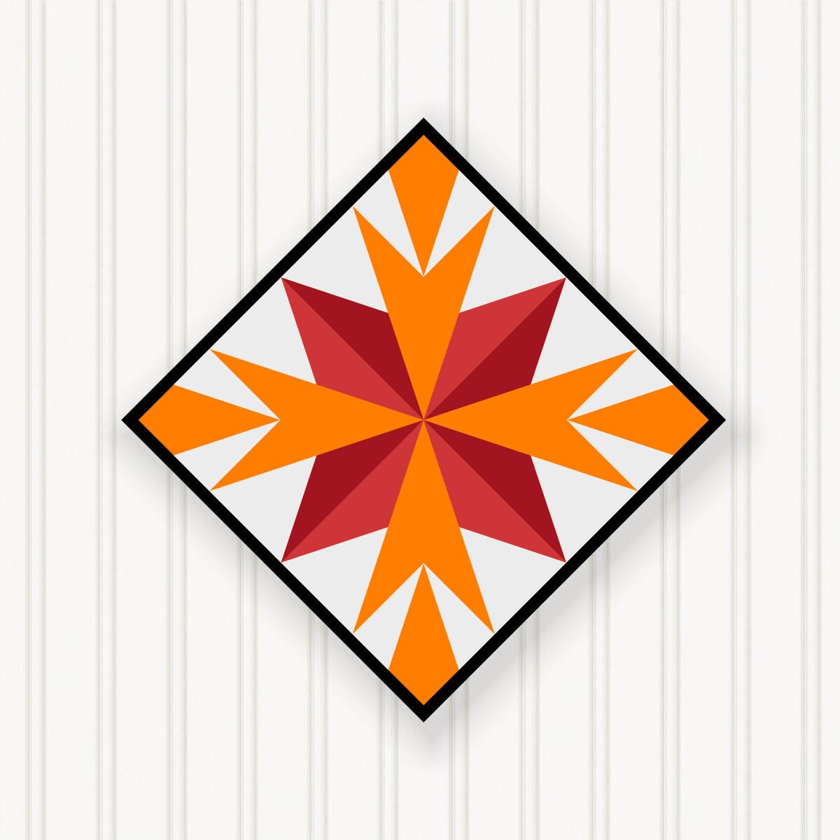 BARN QUILT Block, Beautiful Outdoor or Indoor Square, 7 Sizes, Wall Art Decor, Barn Quilt Sign, Barn Quilt Design BQ049-02