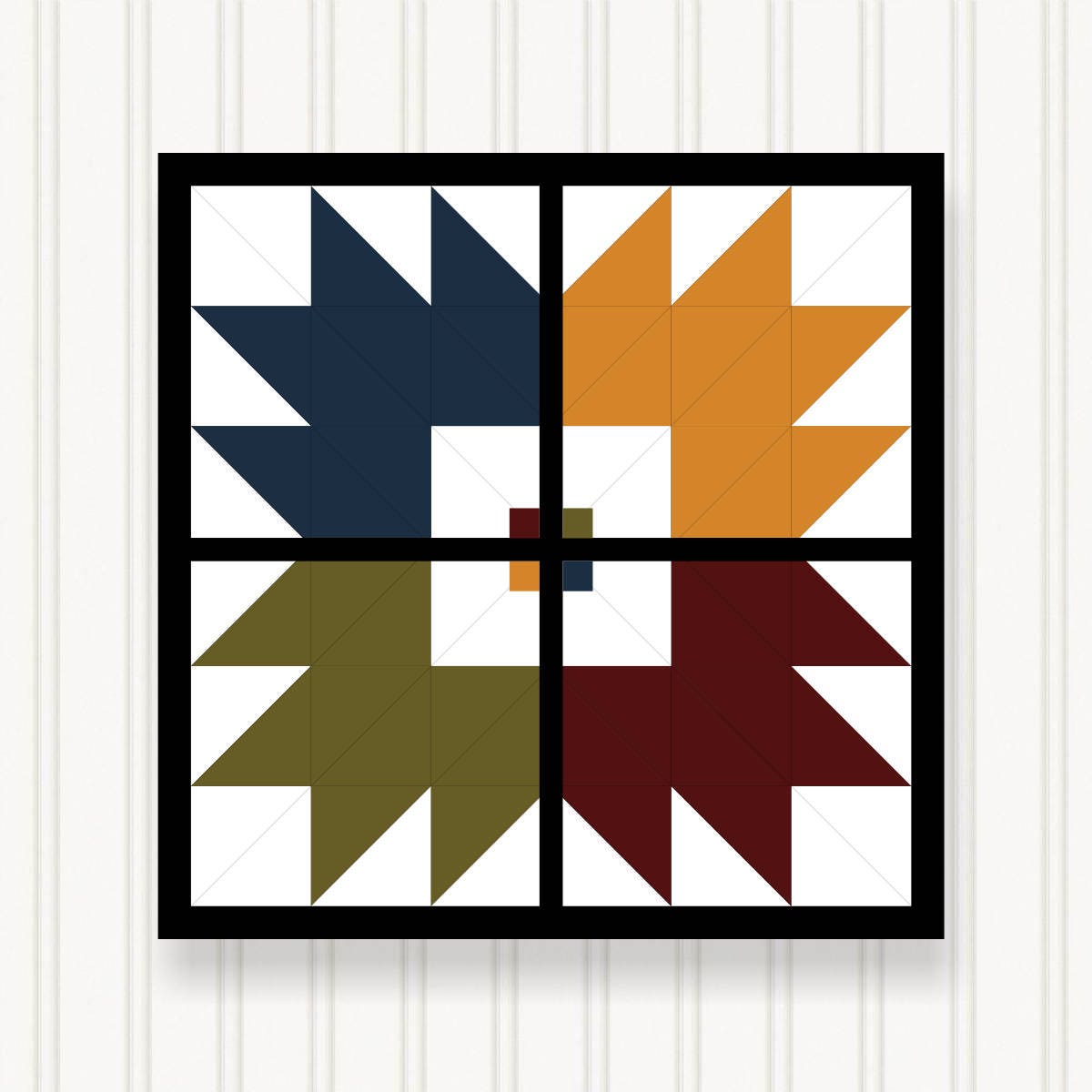 BARN QUILT Block,, 7 Beautiful Sizes, Wall Art Decor, Barn Quilt Sign, Barn Quilt Design BQ015
