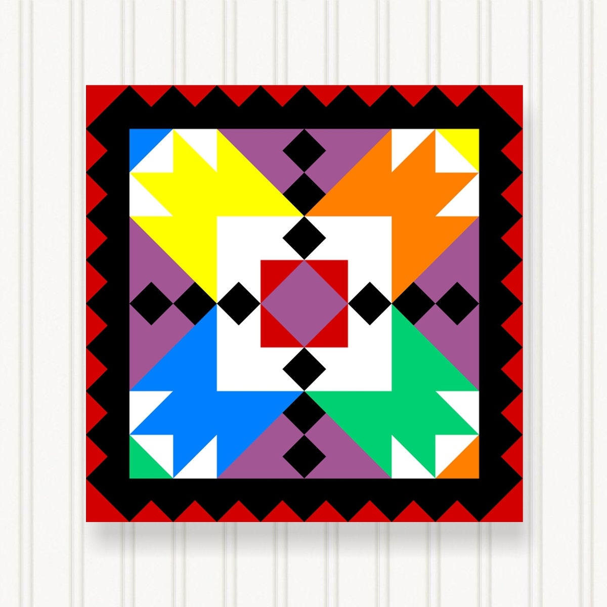 BARN QUILT Block,, 7 Beautiful Sizes, Wall Art Decor, Barn Quilt Sign, Barn Quilt Design BQ016