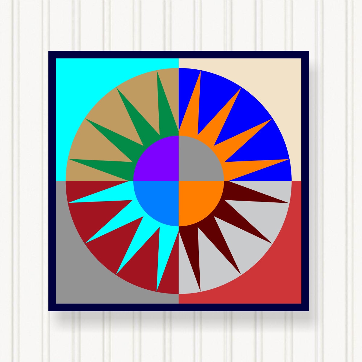 BARN QUILT Block, 7 Beautiful Sizes, Wall Art Decor, Barn Quilt Sign, Barn Quilt Design BQ002-01