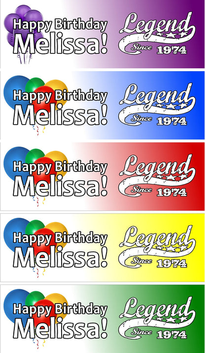 Birthday Banner, Legend Since, 4 Sizes, Custom Personalized Vinyl Indoor/Outdoor Party Decoration, BB101