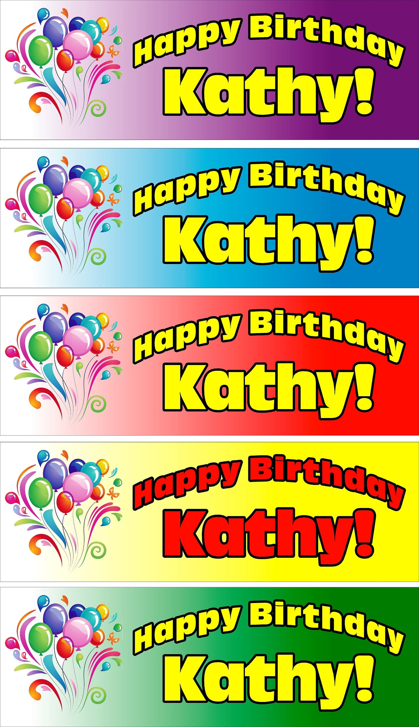 Birthday Banner, Fun Balloons, 4 Sizes, Custom Personalized Vinyl Indoor/Outdoor Party Decoration, BB104