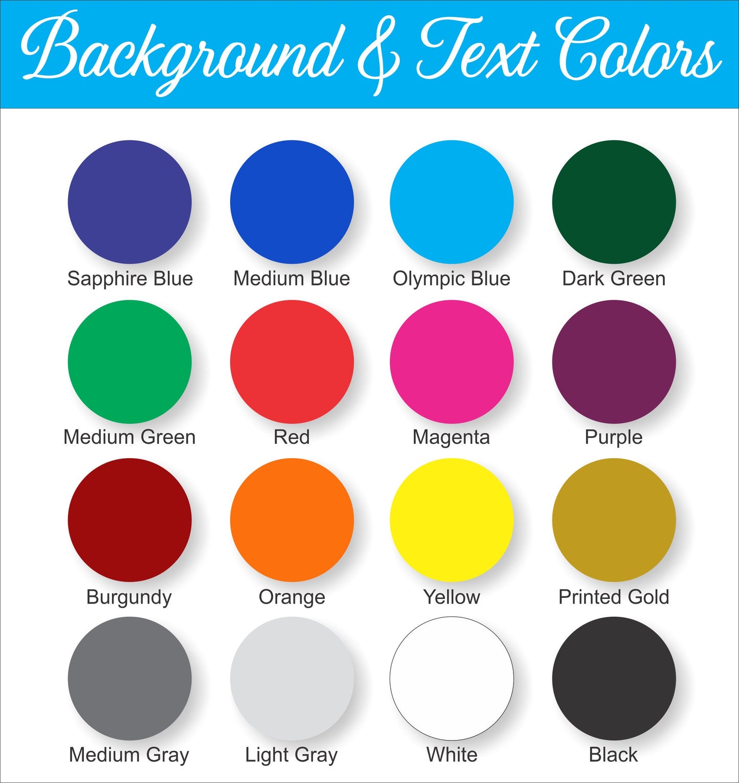 Custom Vinyl Banner, 3 Art Styles, 5 Heights - 18, 24, 36, 48, 60 Inch tall - Beautiful, Color, Party, Birthday, Graduation, Personalized