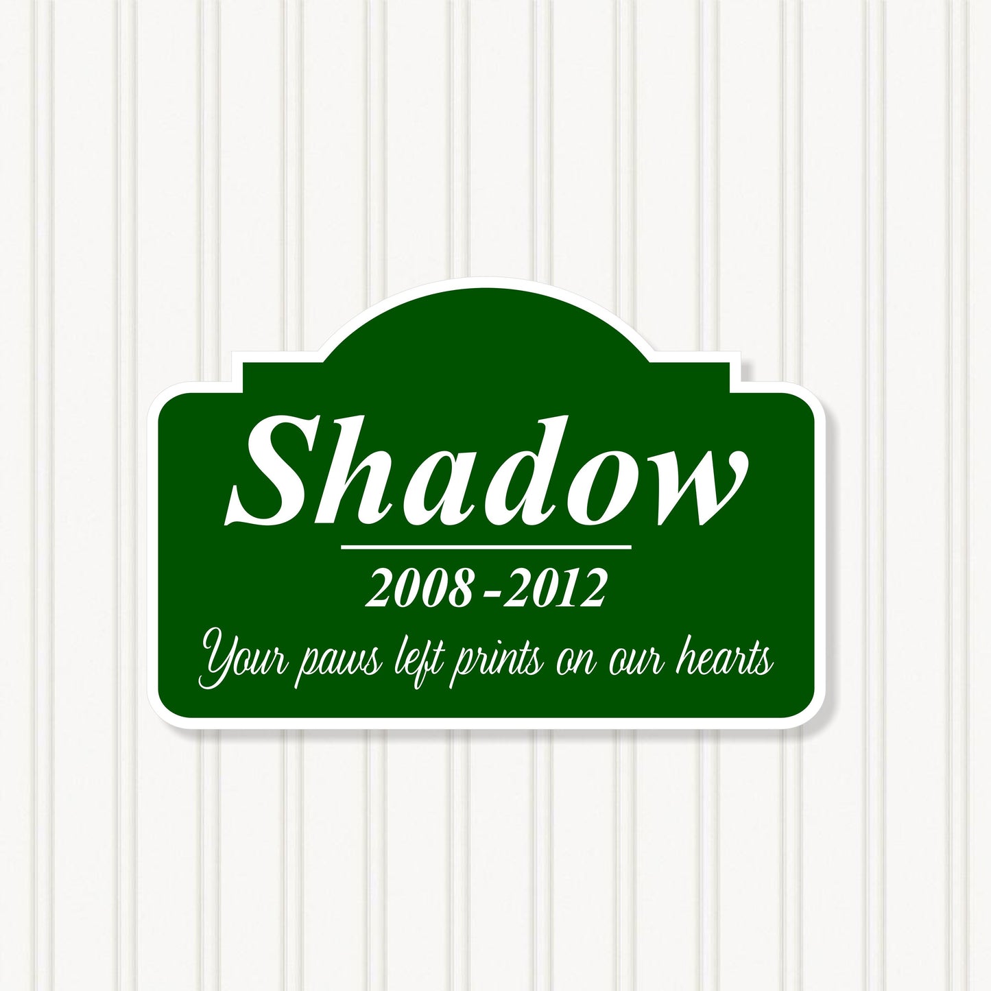 Custom Pet Memorial Marker Plaque for wall or garden mounting, Beautiful, Long Lasting, includes 12 inch stake