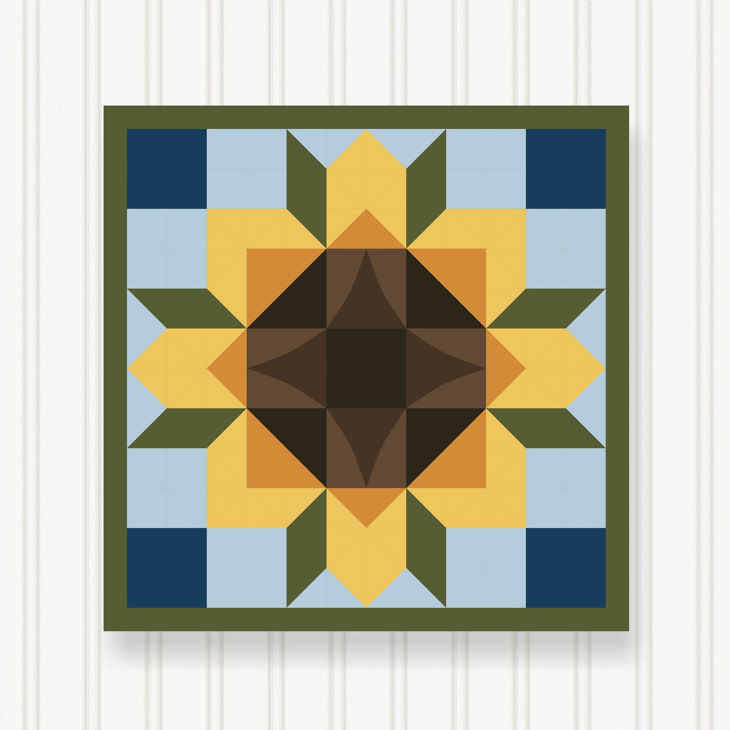 BARN QUILT Block, Beautiful Outdoor or Indoor Square, 7 Sizes, Wall Art Decor, Barn Quilt Sign, Barn Quilt Design BQ051