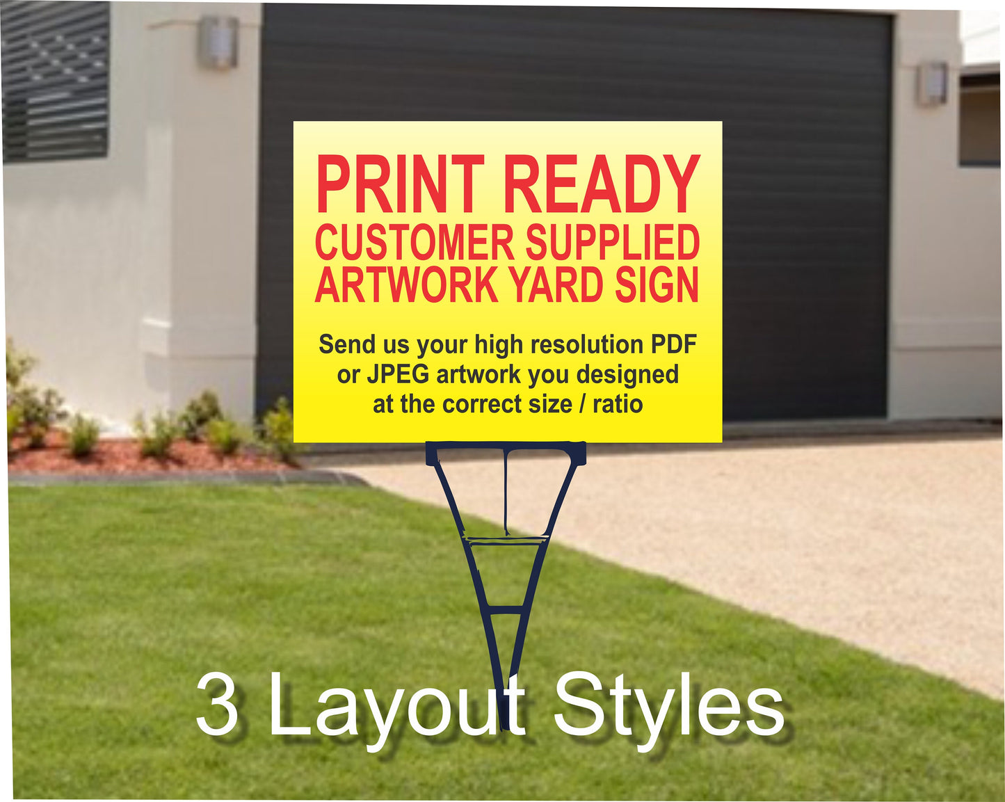 Real Estate Yard Sign, Custom Realty Sign, Personalized Broker Agent Sign, 18in x 24in, Beautiful, Corrugated Plastic, 2 mounting options