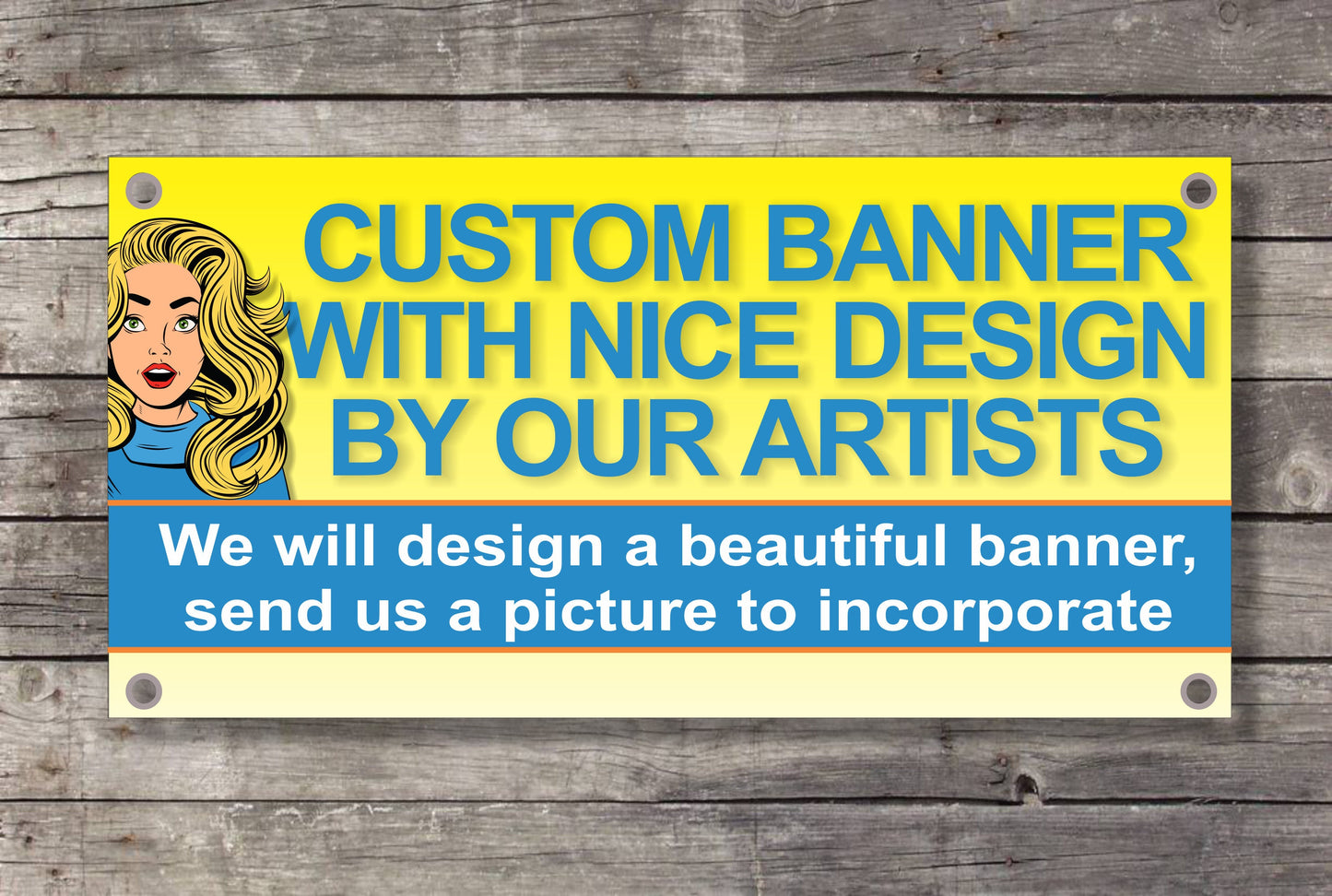 Custom Vinyl Banner, 3 Art Styles, 5 Heights - 18, 24, 36, 48, 60 Inch tall - Beautiful, Color, Party, Birthday, Graduation, Personalized