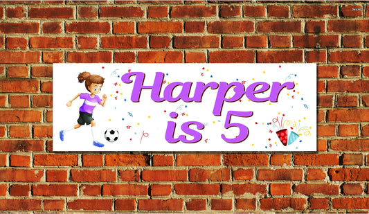 Birthday Banner, Boy Soccer, Futbol, Soccer Ball, 4 Sizes, Custom Personalized Vinyl Indoor/Outdoor Party Decoration, BB111