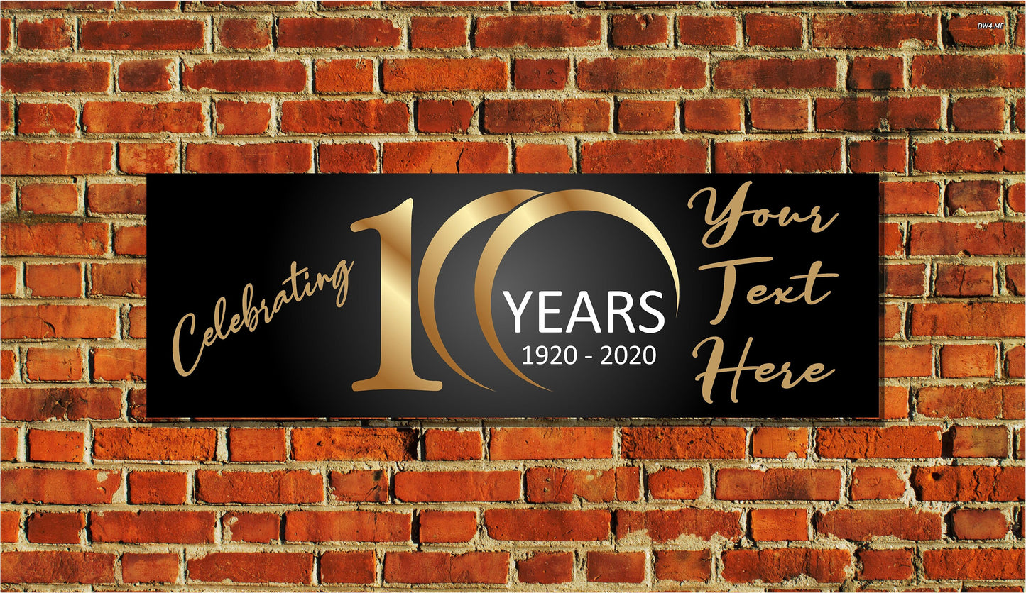Custom Anniversary Banner, 25, 50, 75, 100 Years - 4 Sizes - Beautiful, Personalized - AB102