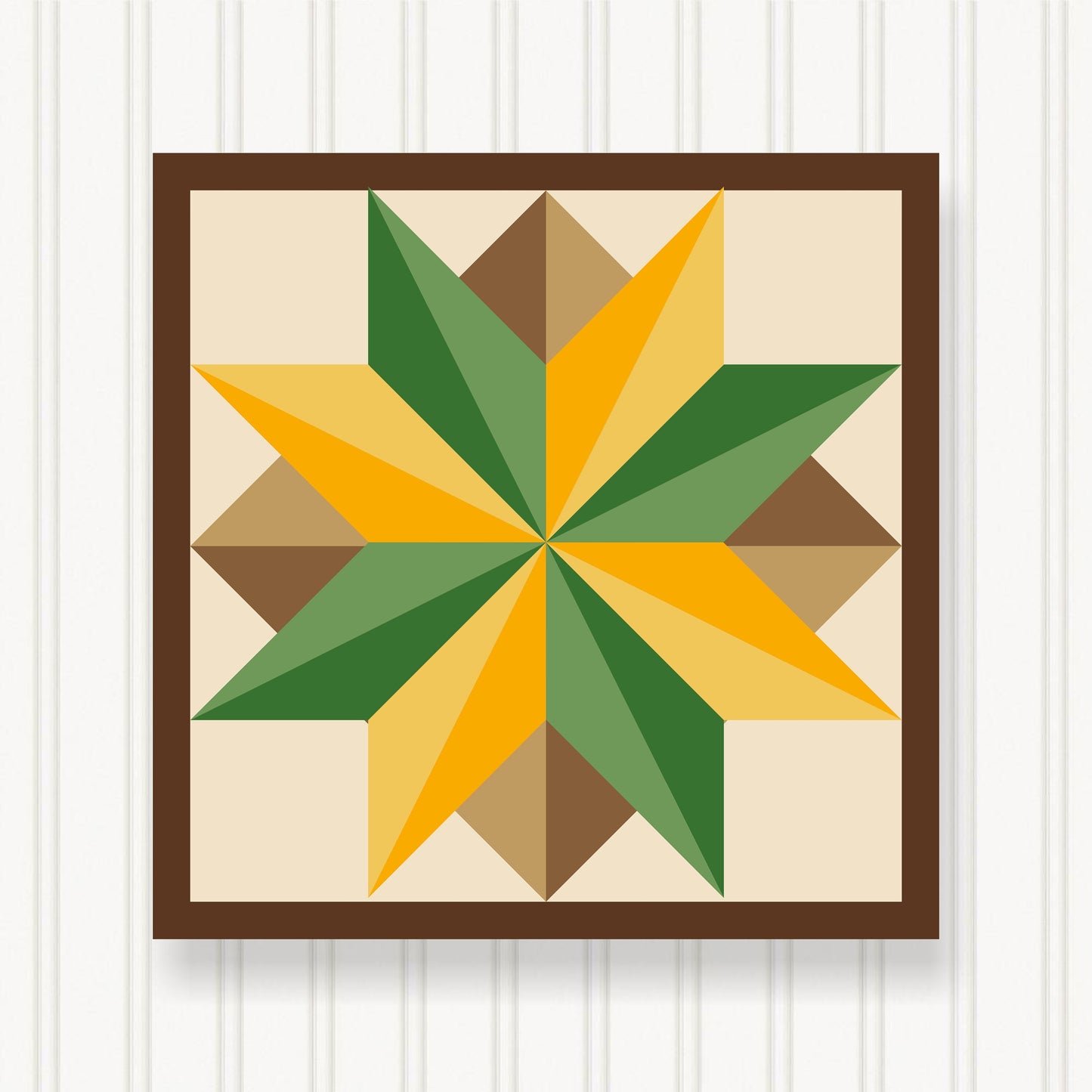 BARN QUILT Block, Beautiful Outdoor or Indoor Square, 7 Sizes, Wall Art Decor, Barn Quilt Sign, Barn Quilt Design BQ034-02
