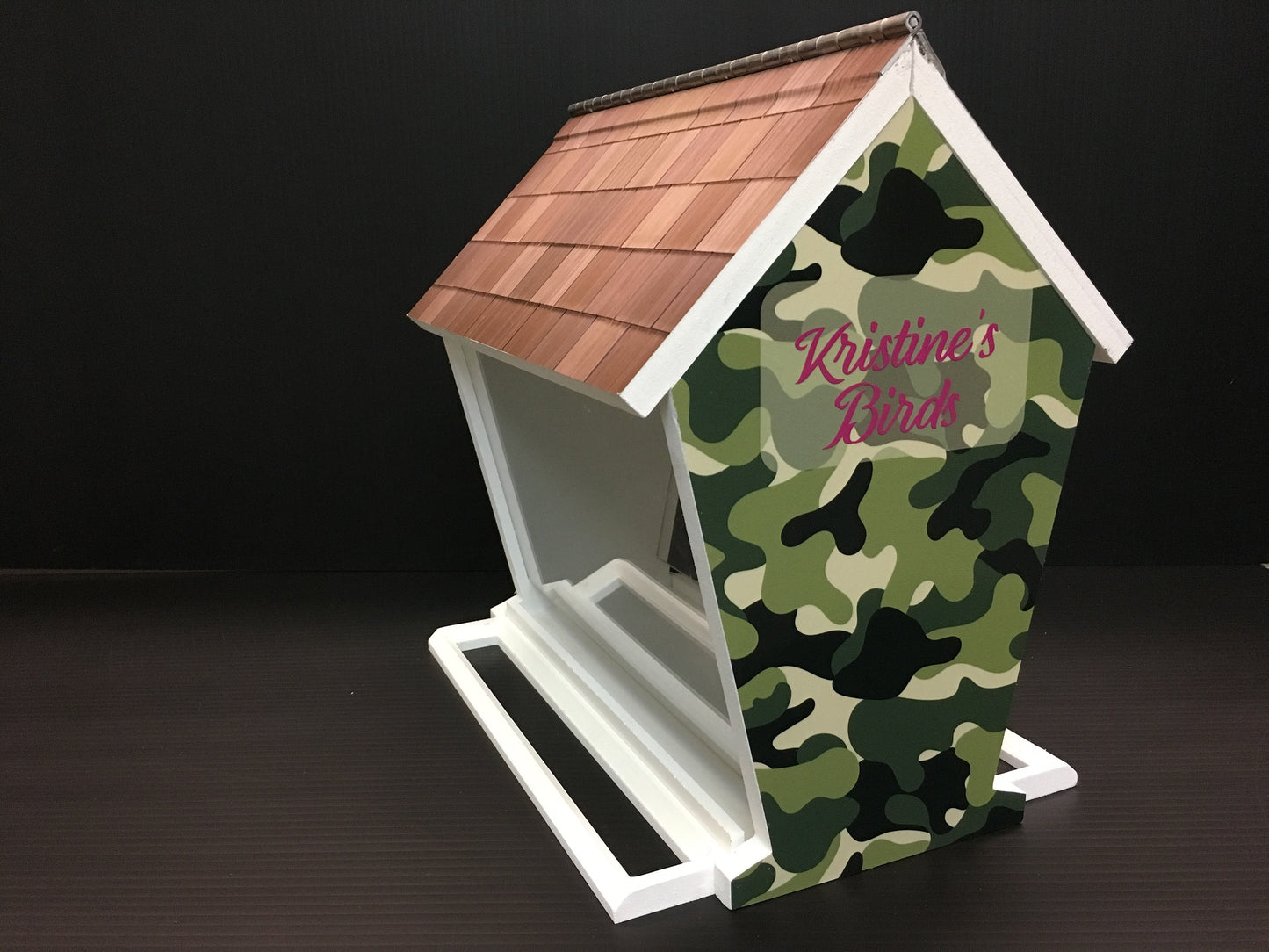 Deluxe Bird Feeder w/ Personalized Name and 9 choices of Beautiful Graphics | Solid Building Grade PVC | 3 Mounting Options | Lasts Years