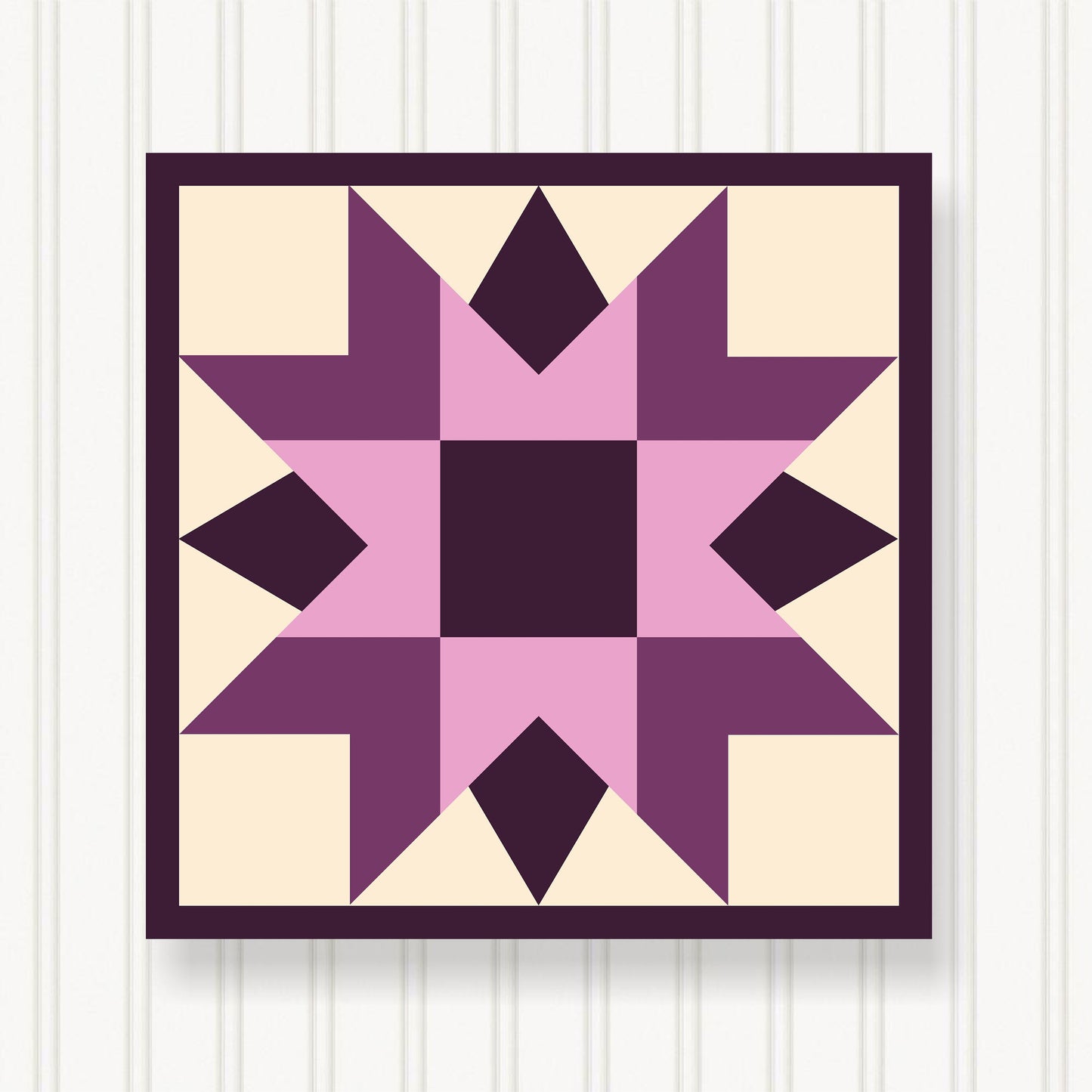 BARN QUILT Block, Beautiful Outdoor or Indoor Square, 7 Sizes, Wall Art Decor, Barn Quilt Sign, Barn Quilt Design BQ036-02