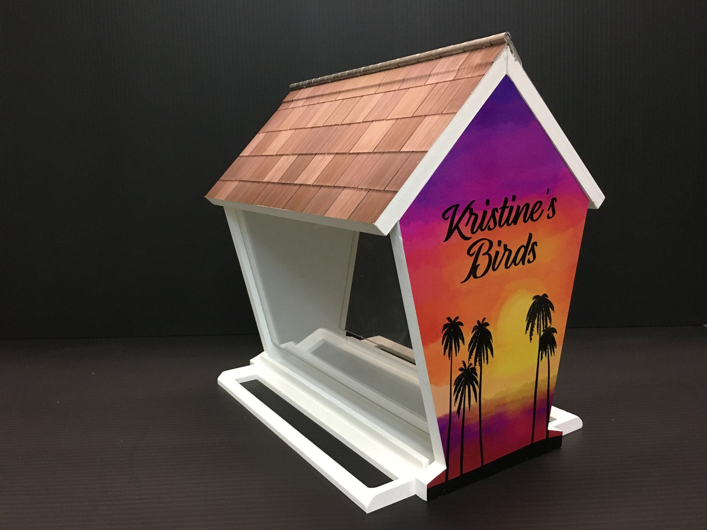 Deluxe Bird Feeder w/ Personalized Name and 9 choices of Beautiful Graphics | Solid Building Grade PVC | 3 Mounting Options | Lasts Years