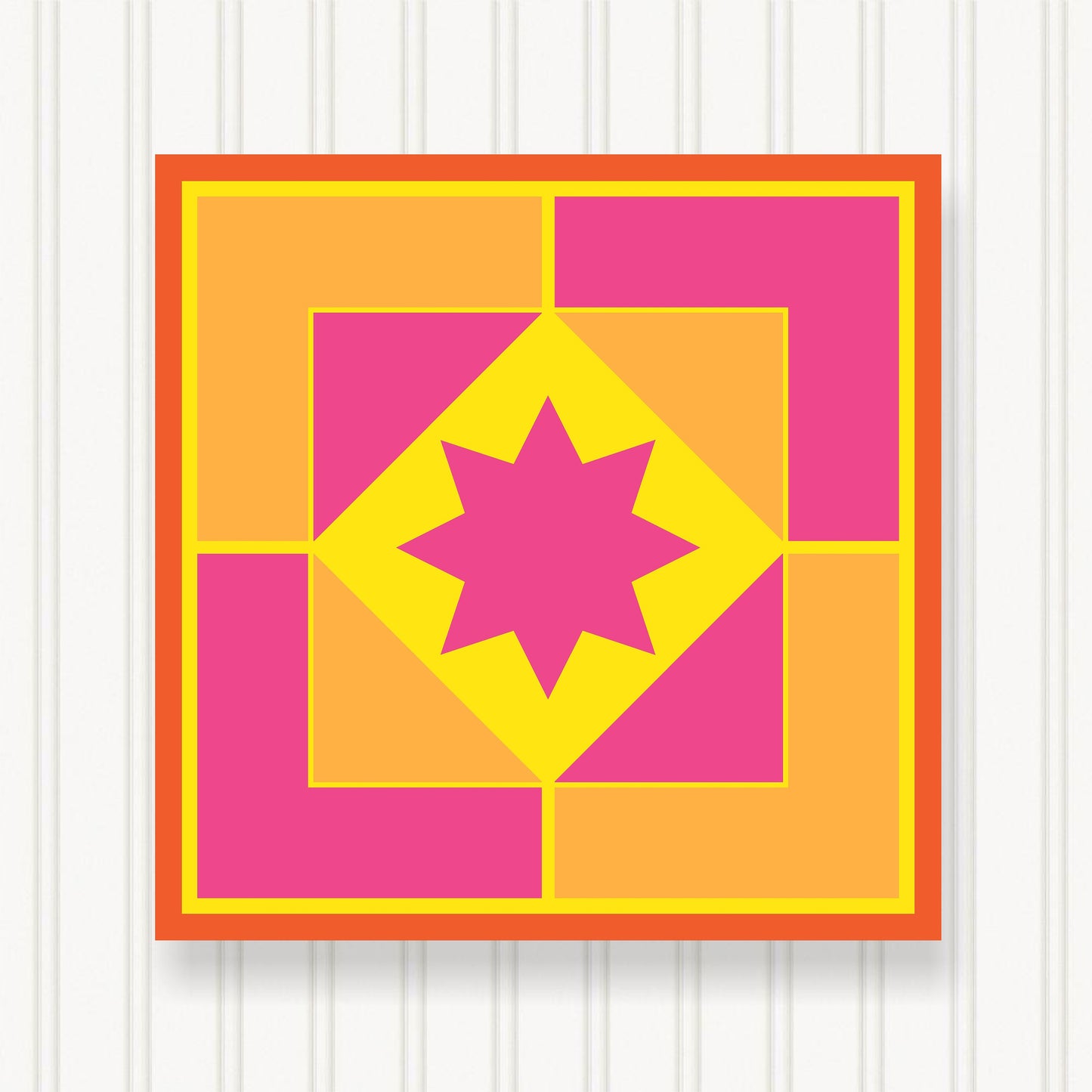 BARN QUILT Block, Beautiful Outdoor or Indoor Square, 7 Sizes, Wall Art Decor, Barn Quilt Sign, Barn Quilt Design BQ066-02