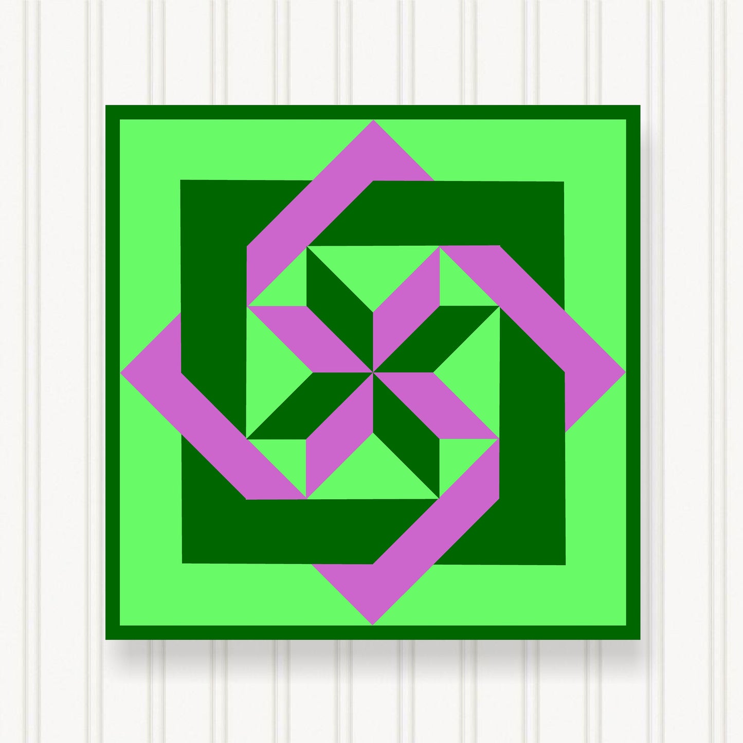 BQ003-12 BARN QUILT Block, Beautiful Outdoor or Indoor Square, 7 Sizes, Wall Art Decor, Barn Quilt Sign, Barn Quilt Design