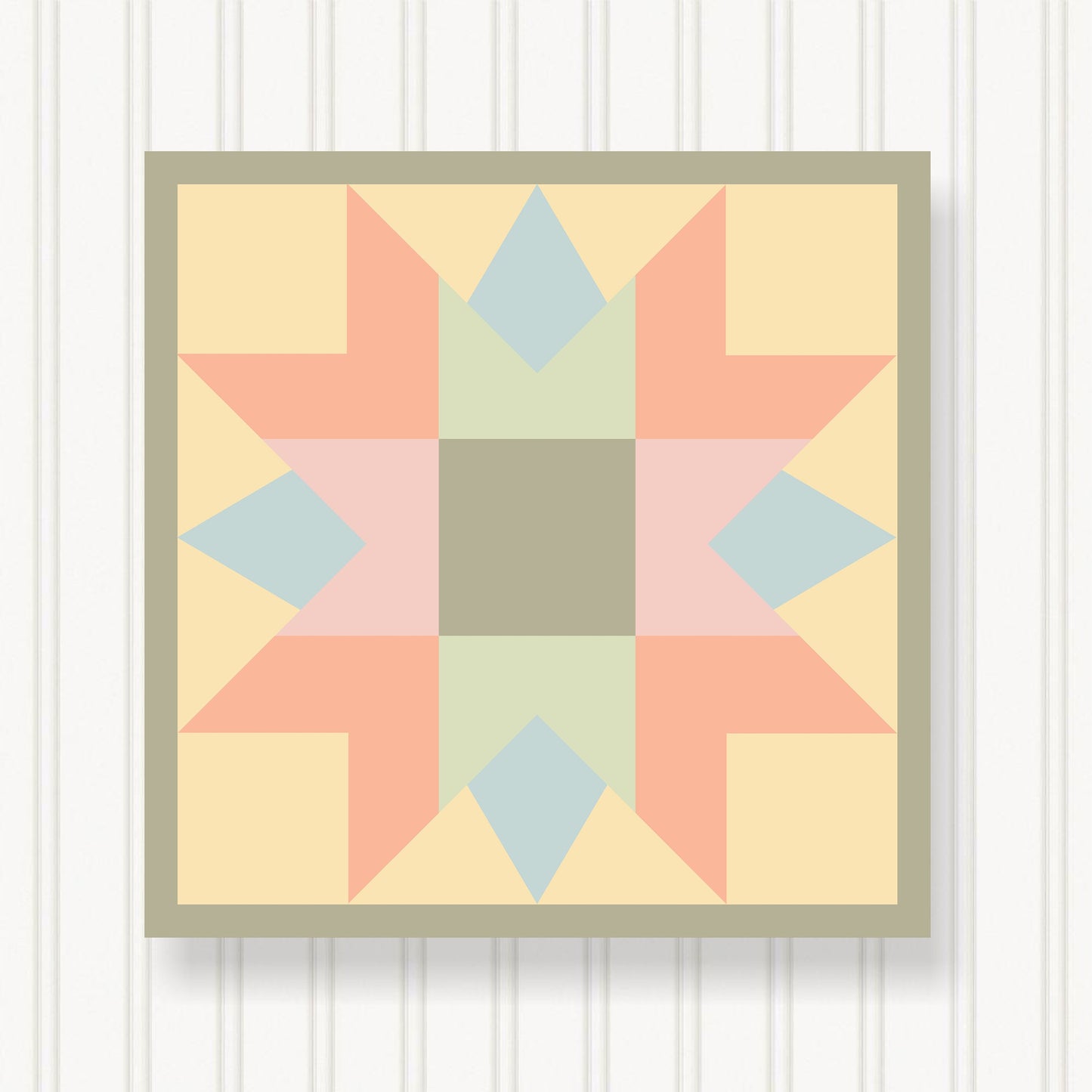 BARN QUILT Block, Beautiful Outdoor or Indoor Square, 7 Sizes, Wall Art Decor, Barn Quilt Sign, Barn Quilt Design BQ036-06