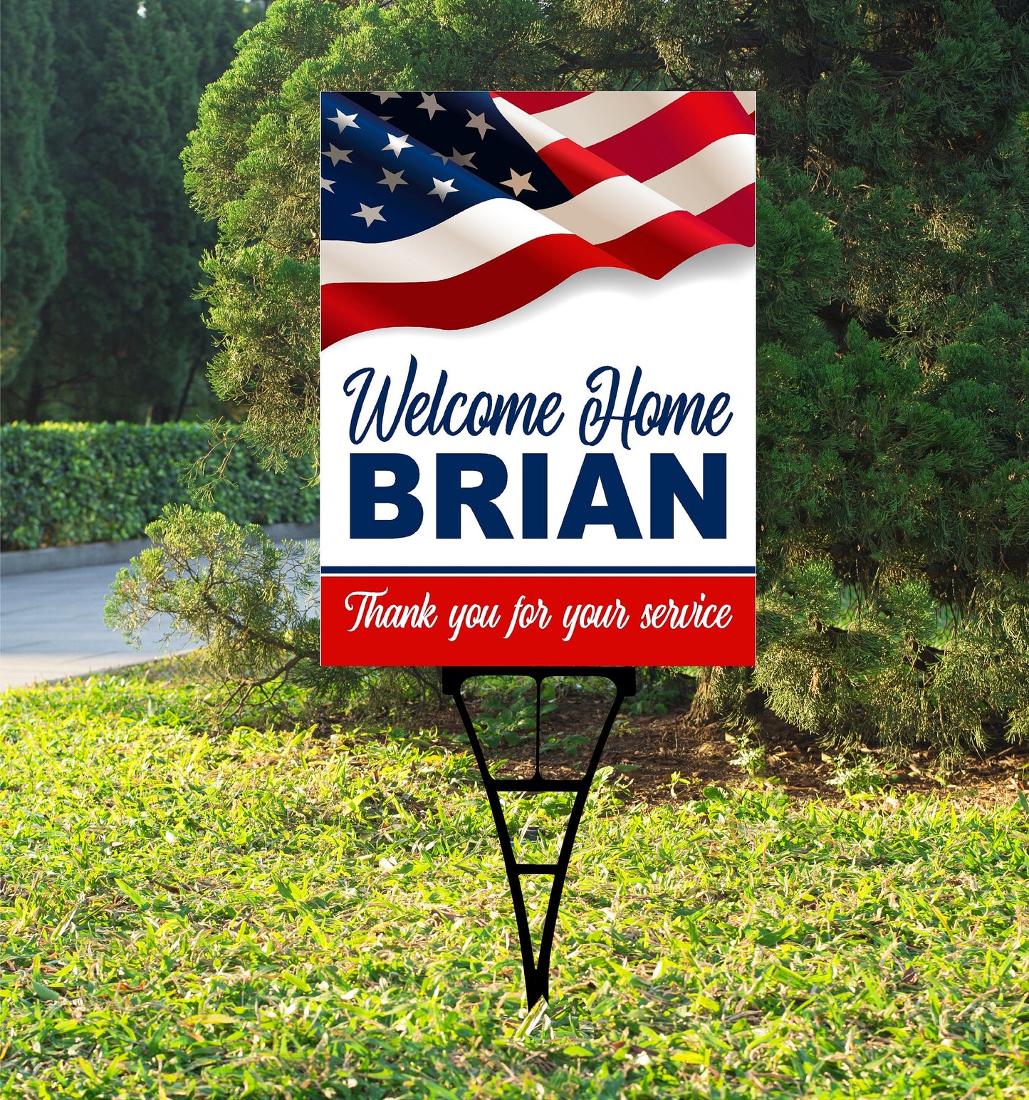 Welcome Home, Thank You For Your Service Yard Sign, Corrugated Plastic, inc: stake, YSW-101