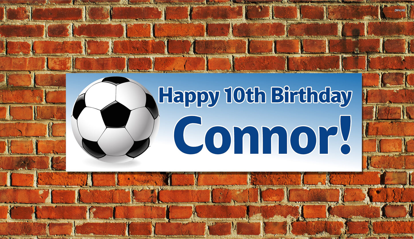 Birthday Banner, Soccer Futbol, 4 Sizes, Custom Personalized Vinyl Indoor/Outdoor Party Decoration, BB130