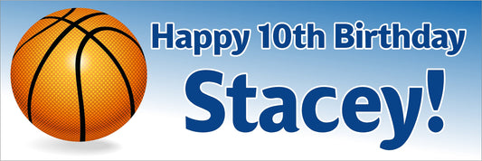 Birthday Banner, Basketball, 4 Sizes, Custom Personalized Vinyl Indoor/Outdoor Party Decoration, BB131