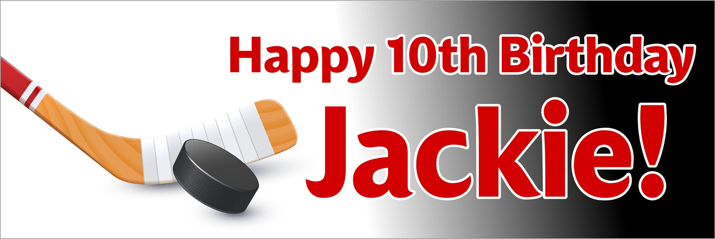 Birthday Banner, Hockey, 4 Sizes, Custom Personalized Vinyl Indoor/Outdoor Party Decoration, BB133