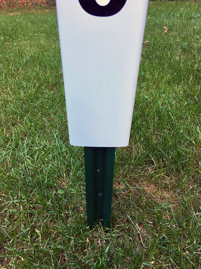 PVC MAILBOX SIGN with pvc bracket, white,  1 or 2 sided w/Silhouette/Monogram/Color Image, 8"h x 12"w Oval Sign, Mounts on Post