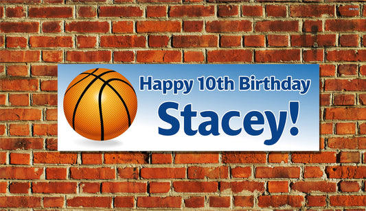 Birthday Banner, Basketball, 4 Sizes, Custom Personalized Vinyl Indoor/Outdoor Party Decoration, BB131