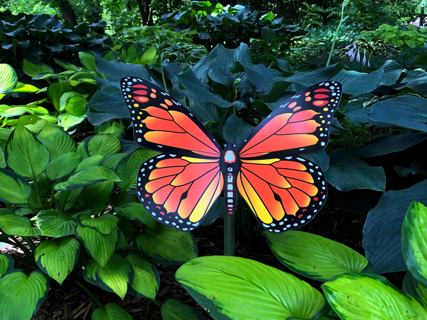 Butterfly Sticks -Large Butterfly Garden Art -Monarch, Blue Morpho and more. Aluminum Skin w/ Plastic Core - NEVER RUSTS - Lasts Years!