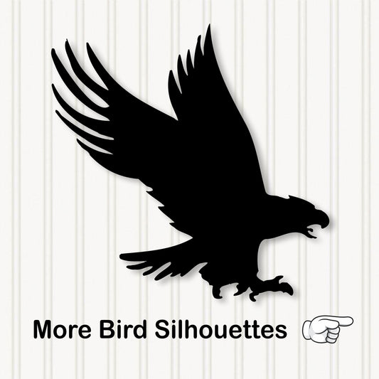 BIRD SILHOUETTES - 2 Sizes, Aluminum Composite Metal Cutout Never Rusts - Baked On Finish Lasts For Years