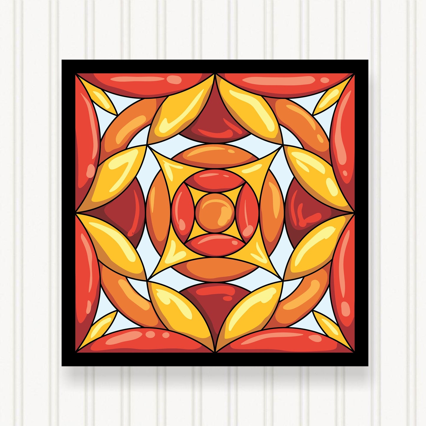 BARN QUILT Block, Beautiful Outdoor or Indoor Square, 7 Sizes, Wall Art Decor, Barn Quilt Sign, Barn Quilt Design BQ042