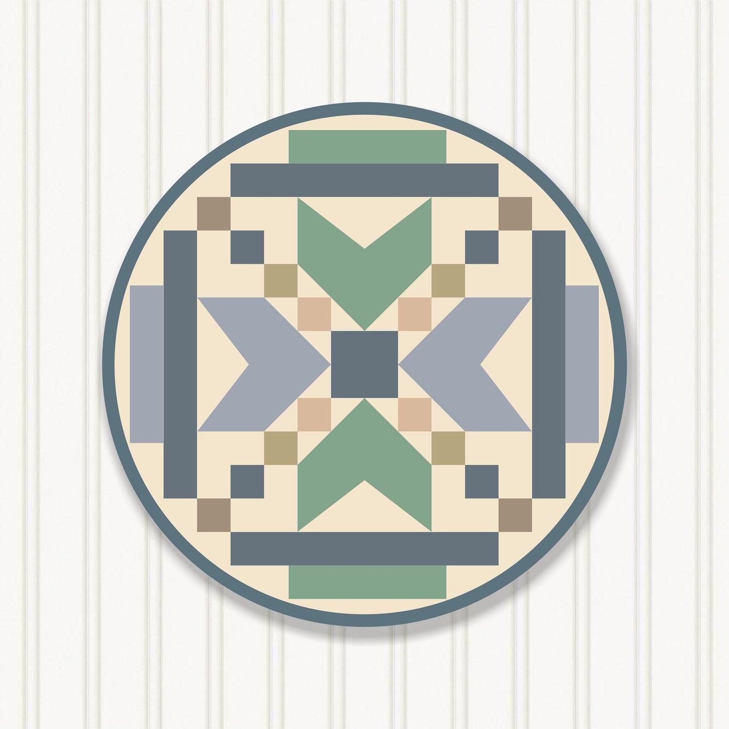 Round Barn Quilt, 7 Beautiful Sizes, Wall Art Decor, Barn Quilt Sign, Barn Quilt Design BQR006-07