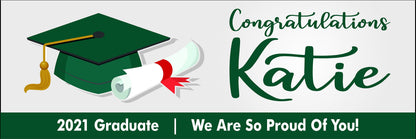 GRADUATION BANNER SIGN | 2024 High School / College Logo | Senior Grad Graduate Congrats | Personalized Outdoor Yard Lawn Party Decor BG101