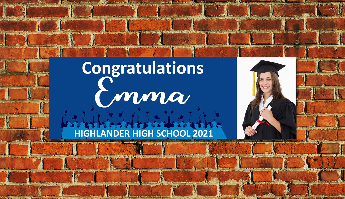 GRADUATION YARD SIGN | 2021 High School / College Senior Photo Grad Graduate Congrats | Personalized Outdoor Lawn Card Decoration | YSG102