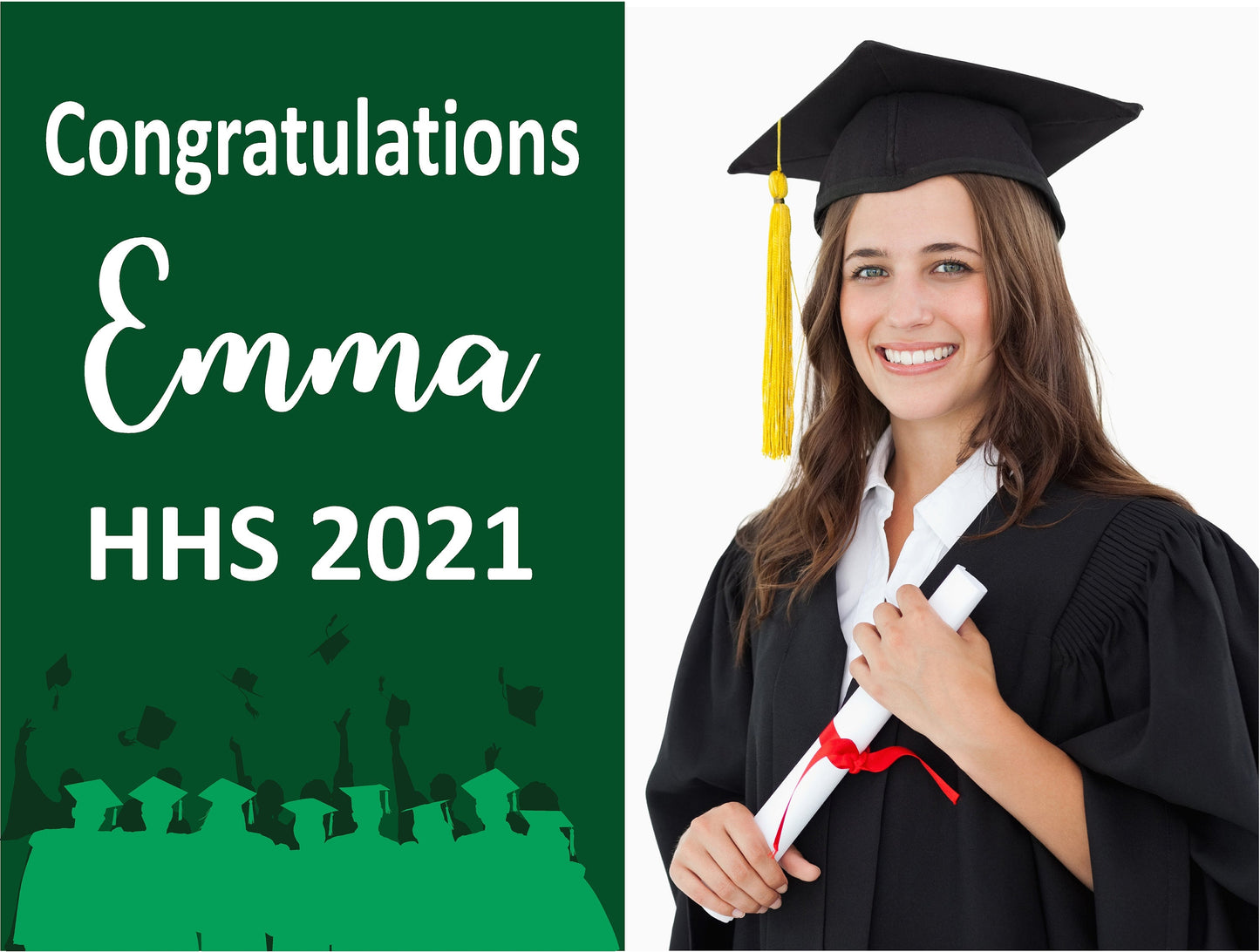 GRADUATION YARD SIGN | 2021 High School / College Senior Photo Grad Graduate Congrats | Personalized Outdoor Lawn Card Decoration | YSG102