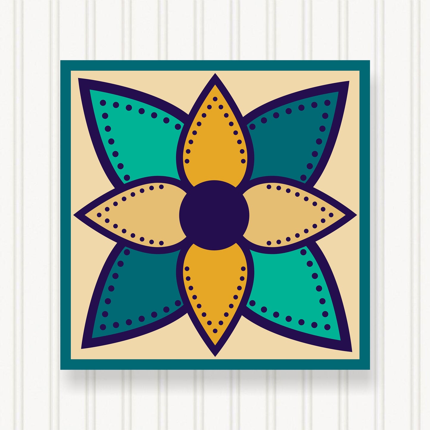 BARN QUILT Block, Beautiful Outdoor or Indoor Square, 7 Sizes, Wall Art Decor, Barn Quilt Sign, Barn Quilt Design BQ040