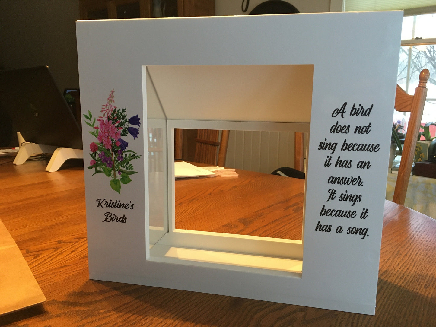 Cardinal Memorial Window Bird Feeder w/ Custom Year / Saying | Solid Building Grade PVC | Large Feed Hoppers | Lasts Years - View Through
