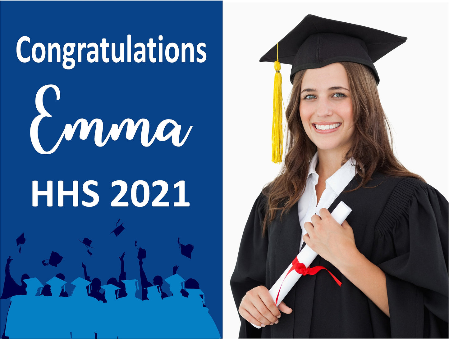GRADUATION YARD SIGN | 2021 High School / College Senior Photo Grad Graduate Congrats | Personalized Outdoor Lawn Card Decoration | YSG102