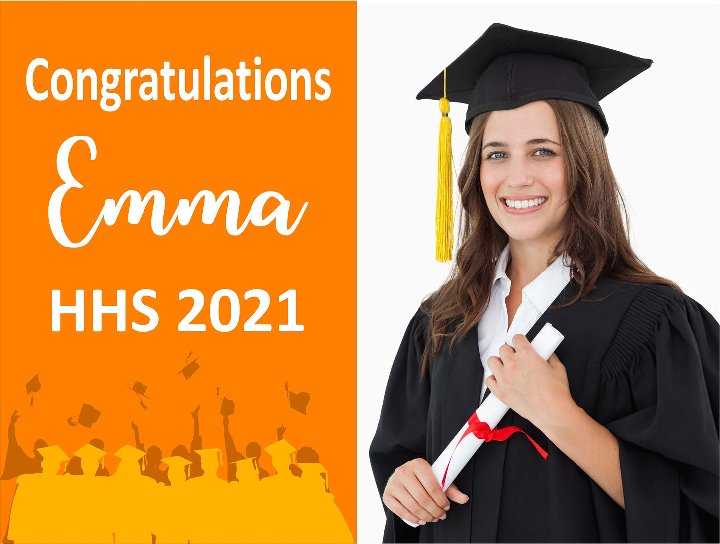 GRADUATION YARD SIGN | 2021 High School / College Senior Photo Grad Graduate Congrats | Personalized Outdoor Lawn Card Decoration | YSG102