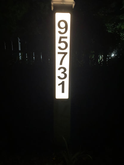 Economical SOLAR ADDRESS SIGN, Beautiful Illuminated Yard Sign, Solar Powered Number Post, Cool Led Lighted Sign