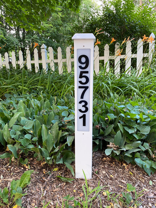 Economical SOLAR ADDRESS SIGN, Beautiful Illuminated Yard Sign, Solar Powered Number Post, Cool Led Lighted Sign