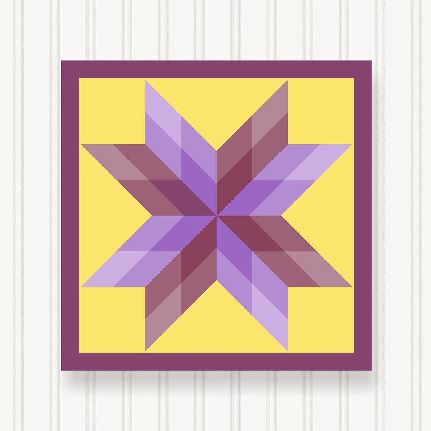 BARN QUILT Block, Beautiful Outdoor or Indoor Square, 7 Sizes, Wall Art Decor, Barn Quilt Sign, Barn Quilt Design BQ087-04