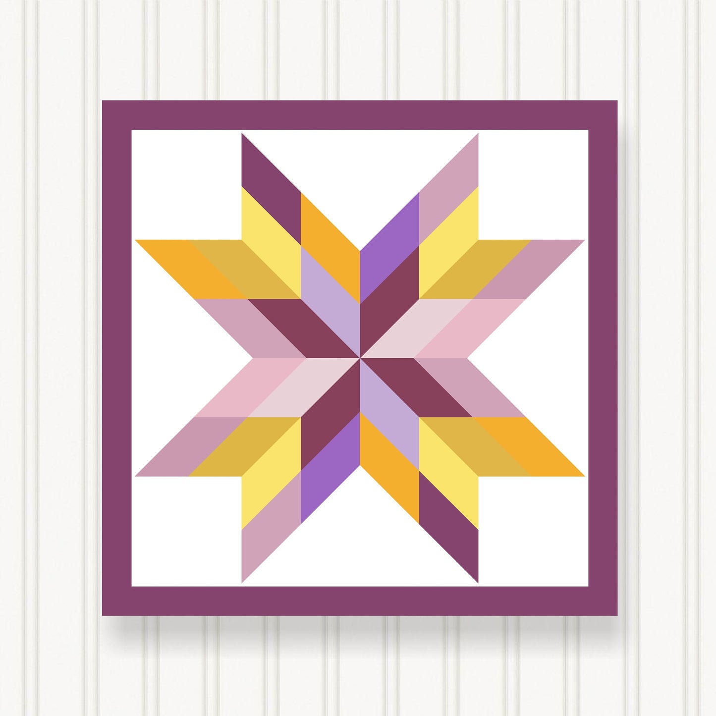 BARN QUILT Block, Beautiful Outdoor or Indoor Square, 7 Sizes, Wall Art Decor, Barn Quilt Sign, Barn Quilt Design BQ087-05
