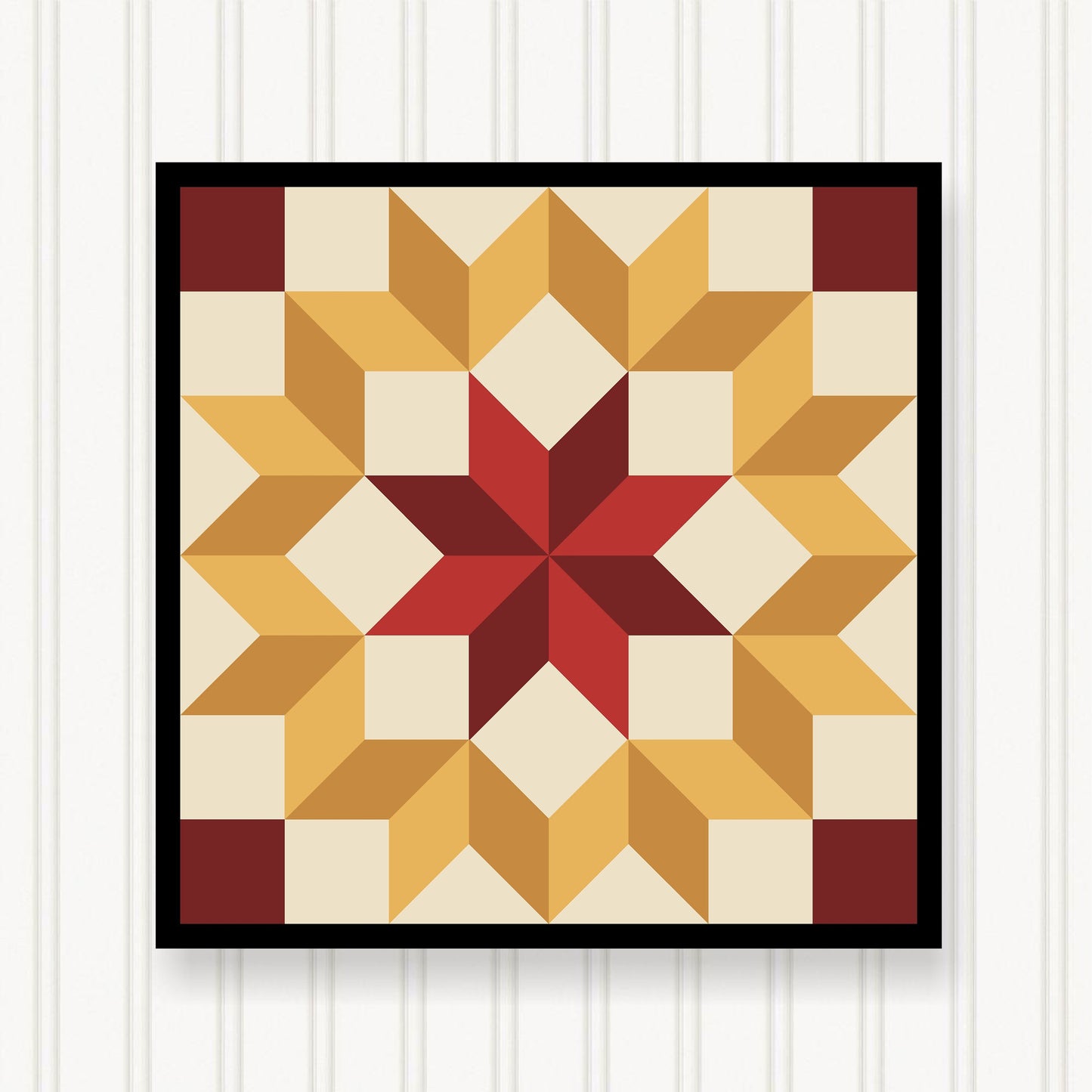 BARN QUILT Block, Beautiful Outdoor or Indoor Square, 7 Sizes, Wall Art Decor, Barn Quilt Sign, Barn Quilt Design BQ103-04