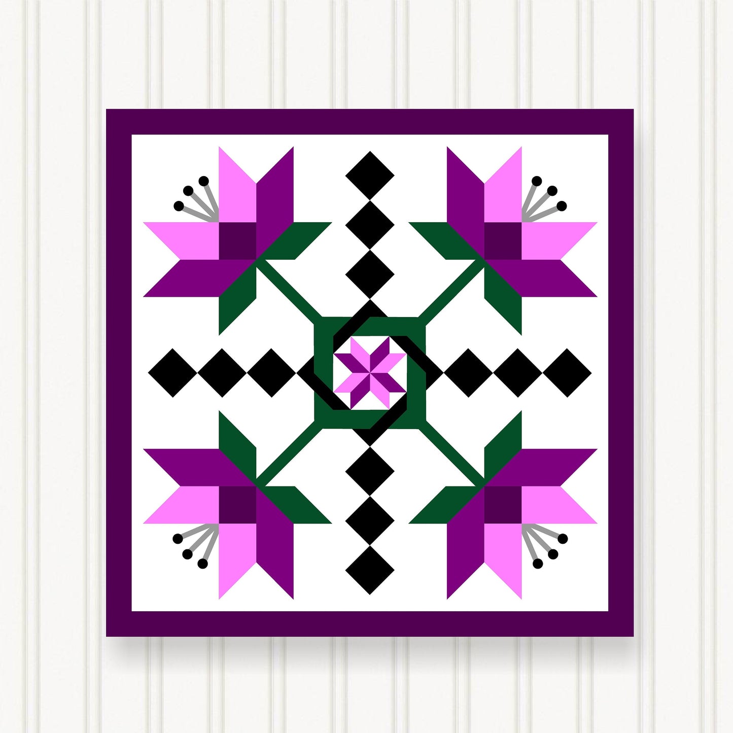 BARN QUILT Block,, 7 Beautiful Sizes, Wall Art Decor, Barn Quilt Sign, Barn Quilt Design BQ104-03